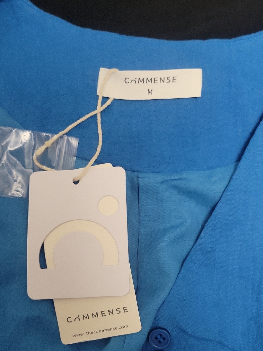 Commense Medium Cotton & Linen Leisure Waistcoat In Blue NWT - Picture 6 of 6